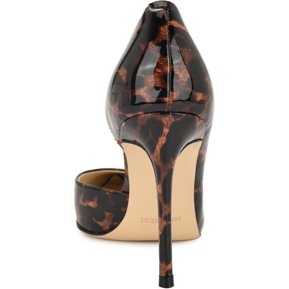Nine West Women Leopard 201 Polyurethane Closed Pointed Toe Heels Pumps - Picture 3 of 6